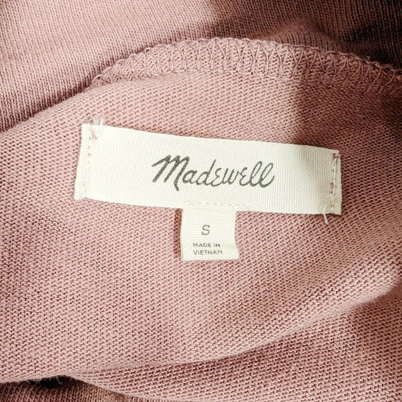 Madewell Button-Sleeve Turtleneck Top Dusty Rose S - Picture 4 of 7
